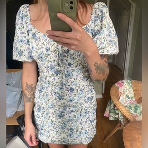 Mable Floral Cottage Core Victorian Puff Sleeve Mini Dress